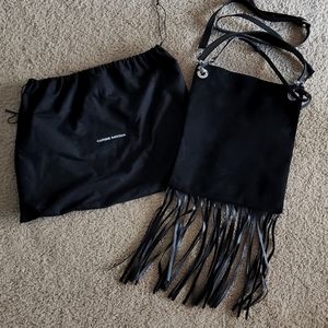 CoSTUME NATIONAL Suede & Leather Fringe Purse